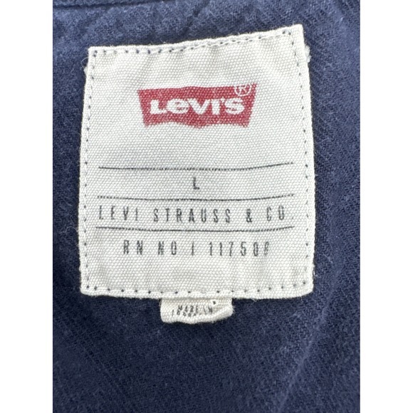 Levi Strauss Co Mens‎ Navy Blue Hooded Button Up Shirt Jacket Size L - Picture 4 of 4